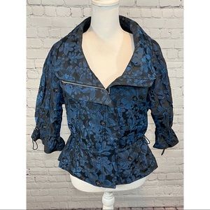 LINDI Jacket Aria Collection Puff Sleeve Draw String Jacket Blue/Black-XS